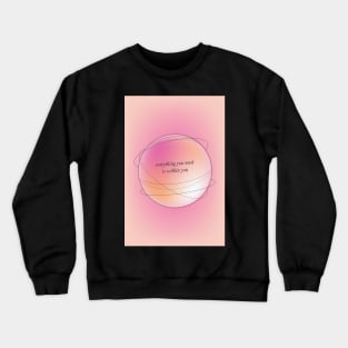 Modern Positive Affirmation Pink and Peach Gradient Aura Crewneck Sweatshirt